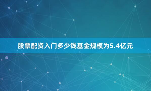 股票配资入门多少钱基金规模为5.4亿元