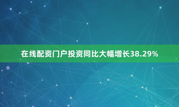 在线配资门户投资同比大幅增长38.29%